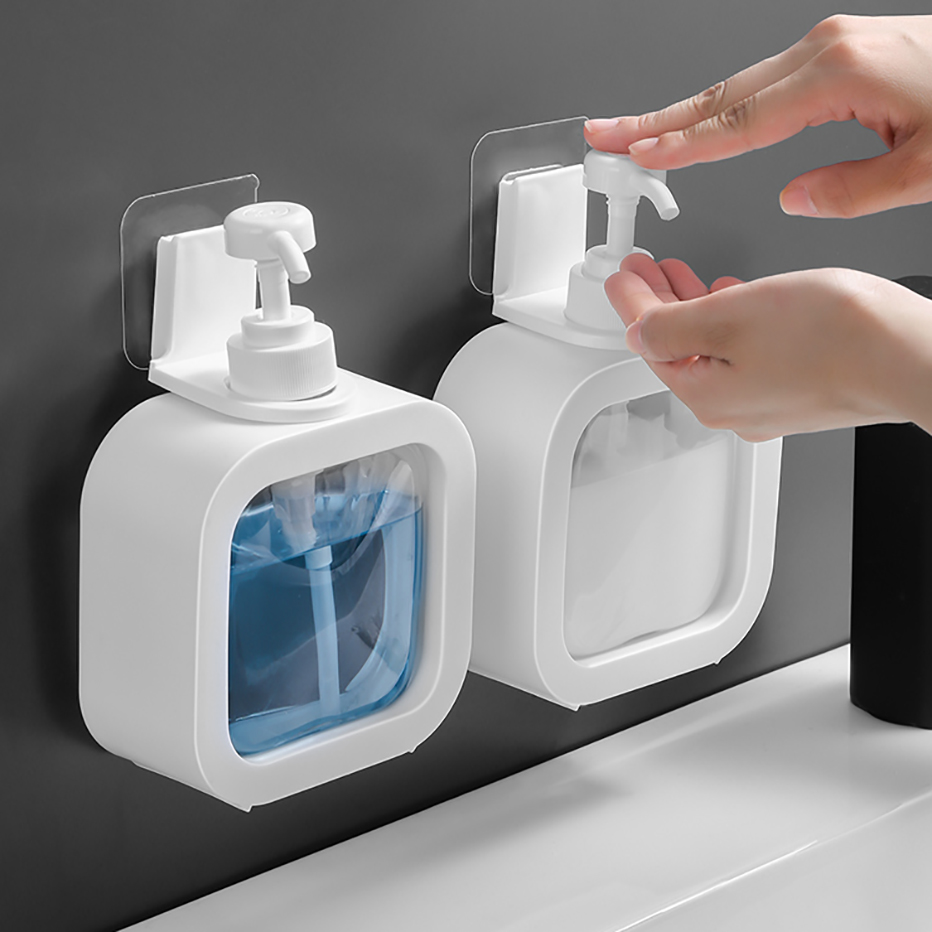 500ml Square Hand Soap Pump Bottle Refillable Empty Bottle for Laundry Detergent Shampoo Body Wash Softener Container
