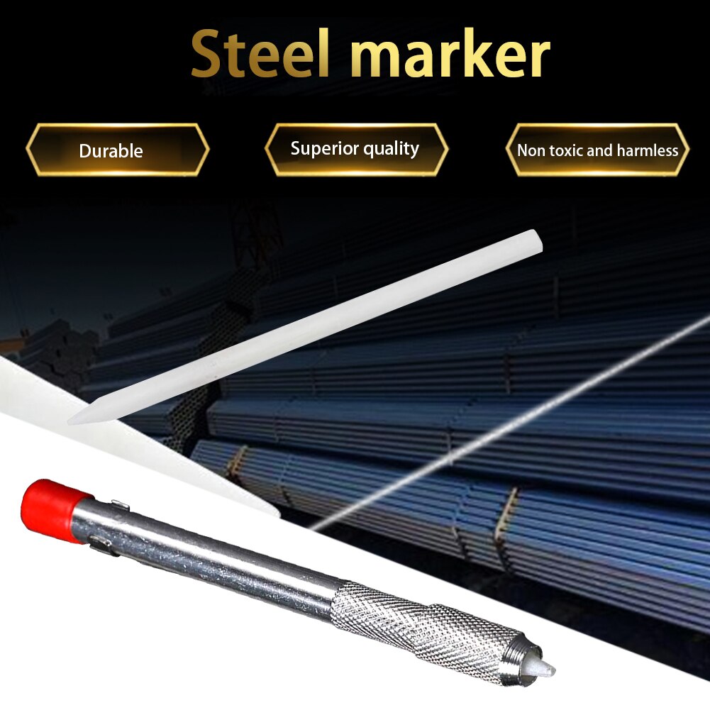 2pcs Metalworking Pens Engineers Scribe For Welding Tools Soapstone Holder With 4 Refills Round Portable On Steel Industrial