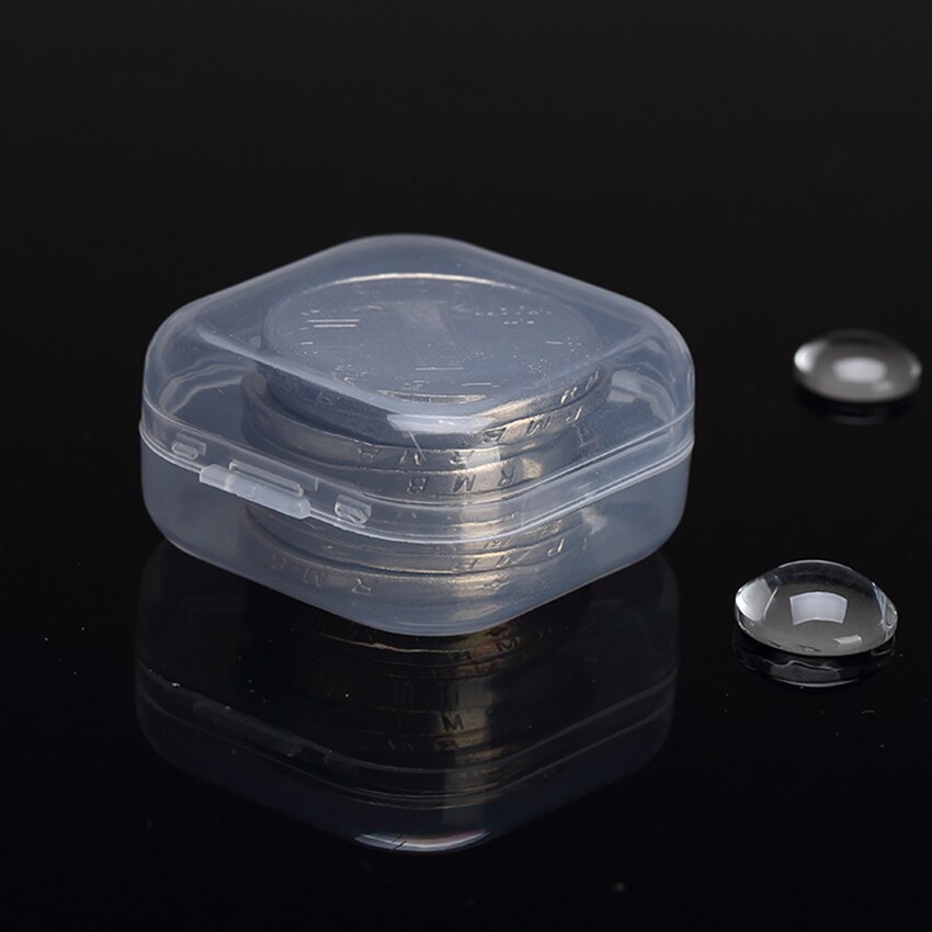 Mini Plastic Box Clear Storage Case Collection Organizer Container with Hinged Lid for Organizing Small Parts 3.5x3.5x1.8cm