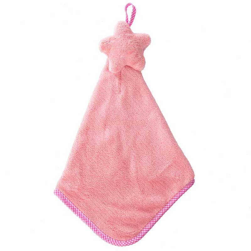 Baby Verpleegkundige Handdoek Baby Bad Handdoeken Zacht Koraal Fluwelen Cartoon Ster Opknoping Baden Handdoek Voor Kinderen Badkamer: pink