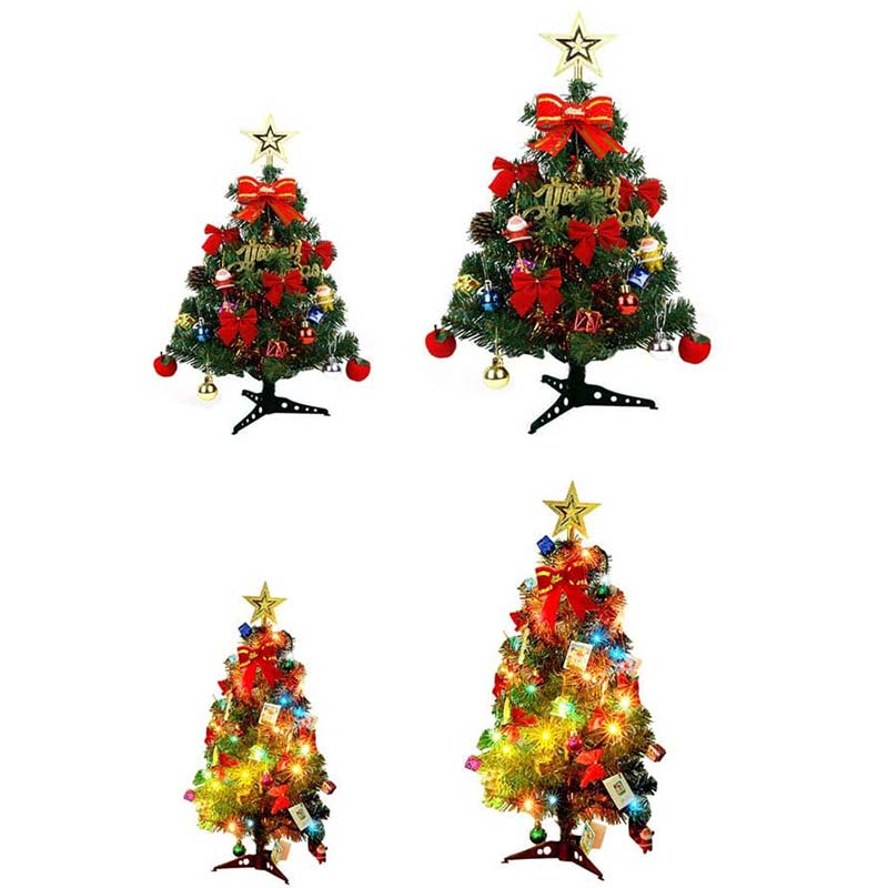 Kerstboom Met Decoraties Pakket Kunstmatige Mini Kerstboom Met Multi-color Led Verlichting En Decoraties Vier Opties