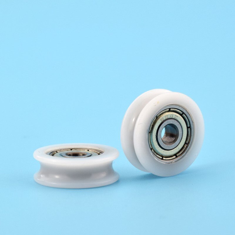 20pcs U groove POM Plastic coated bearing 624ZZ 4*18*6mm door Window furniture guide wheel nylon wrapped pulley roller bearing