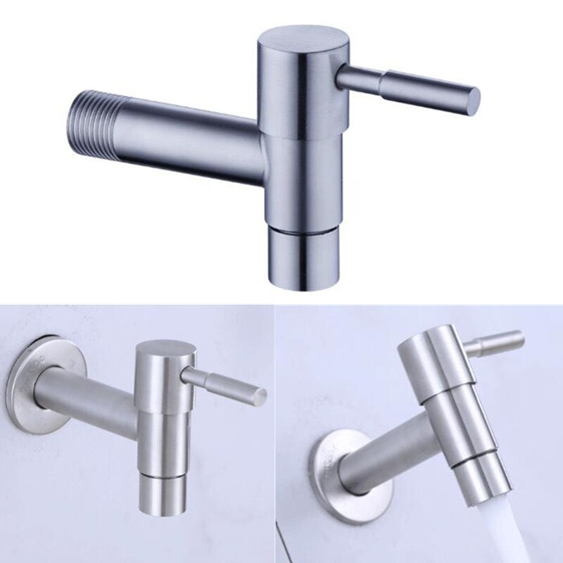 1PC 304 Stainless Steel T-word Shaped Washing Machine Water Faucet Hot Modern Garden Fast Open Faucet/ Wall Mounted Taps Bibcock