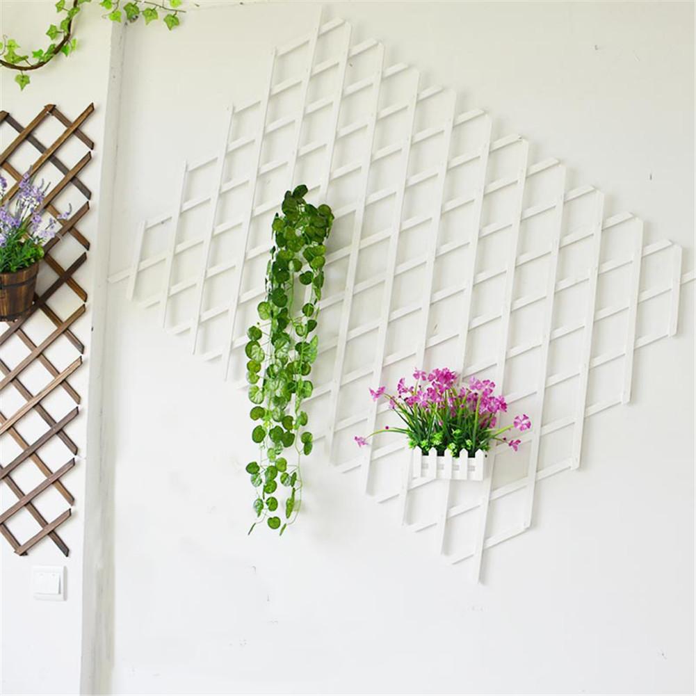 55cm Extendable Instant Fence Outdoor Wooden Garden Wall Fence With Leaves Garden Balcony Vine Frame Wedding Props Decoration