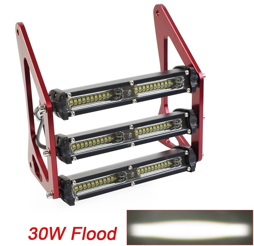 Moto Retro CG Led Motorcycle Front Fork Bracket MSX125 Headlight Universal for Honda Grom MSX125 125SF Fog Lamp Light: Flood 30w red