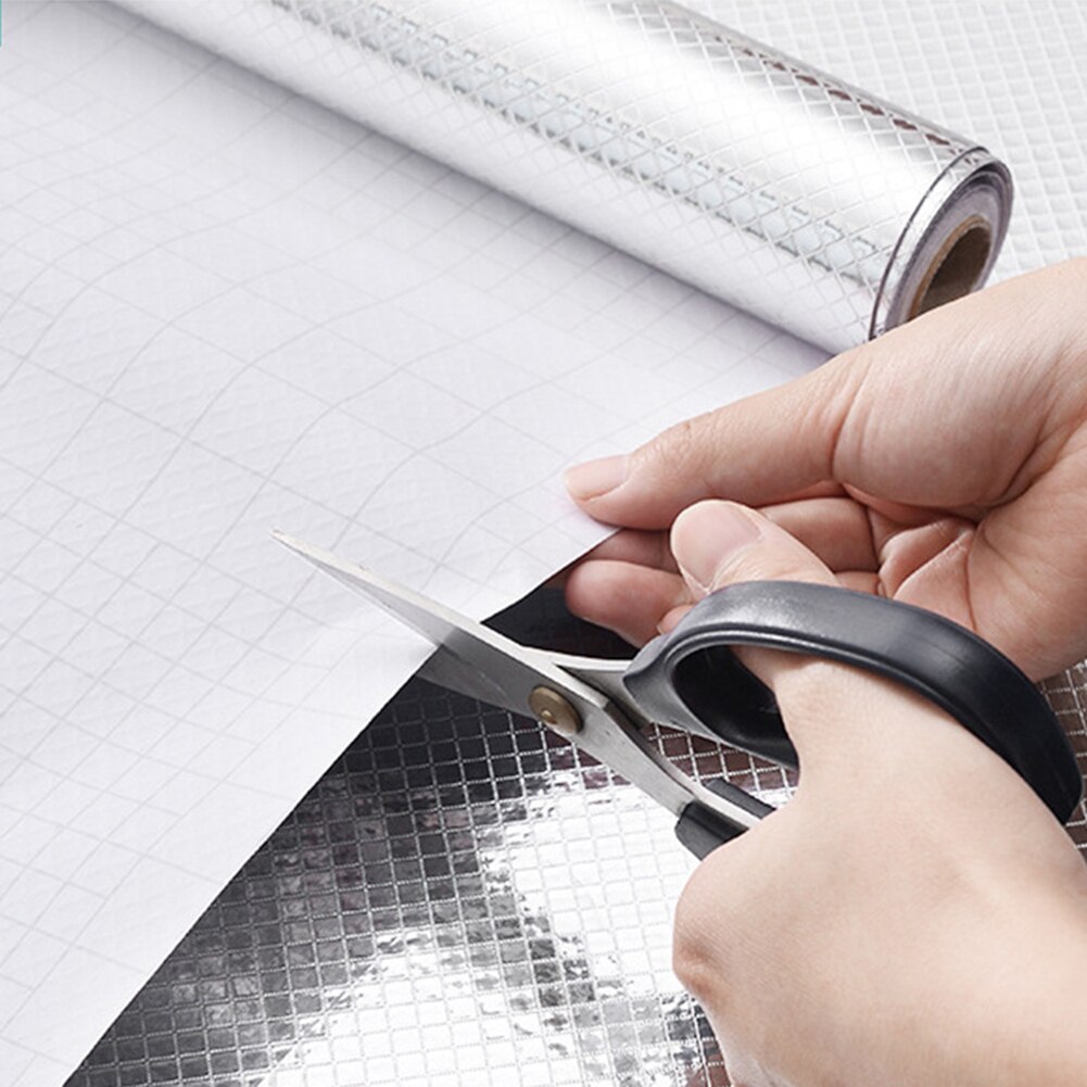 Keukenfornuis oliebestendig zelfklevend behang anti-fouling hoge temperatuur aluminiumfolie sticker waterdichte kaststickers