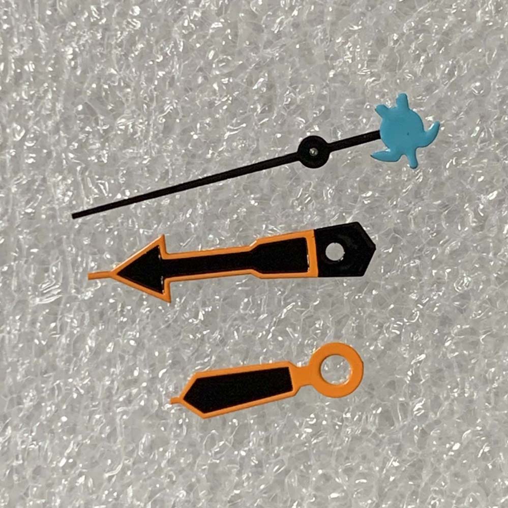 Orange Uhr Hände mit Schildkröte/Fisch/Dreizack/rüder Zweite Nadel herren Uhr Zubehör passen NH35/NH36/4R Mechanische Bewegung: Paket 18