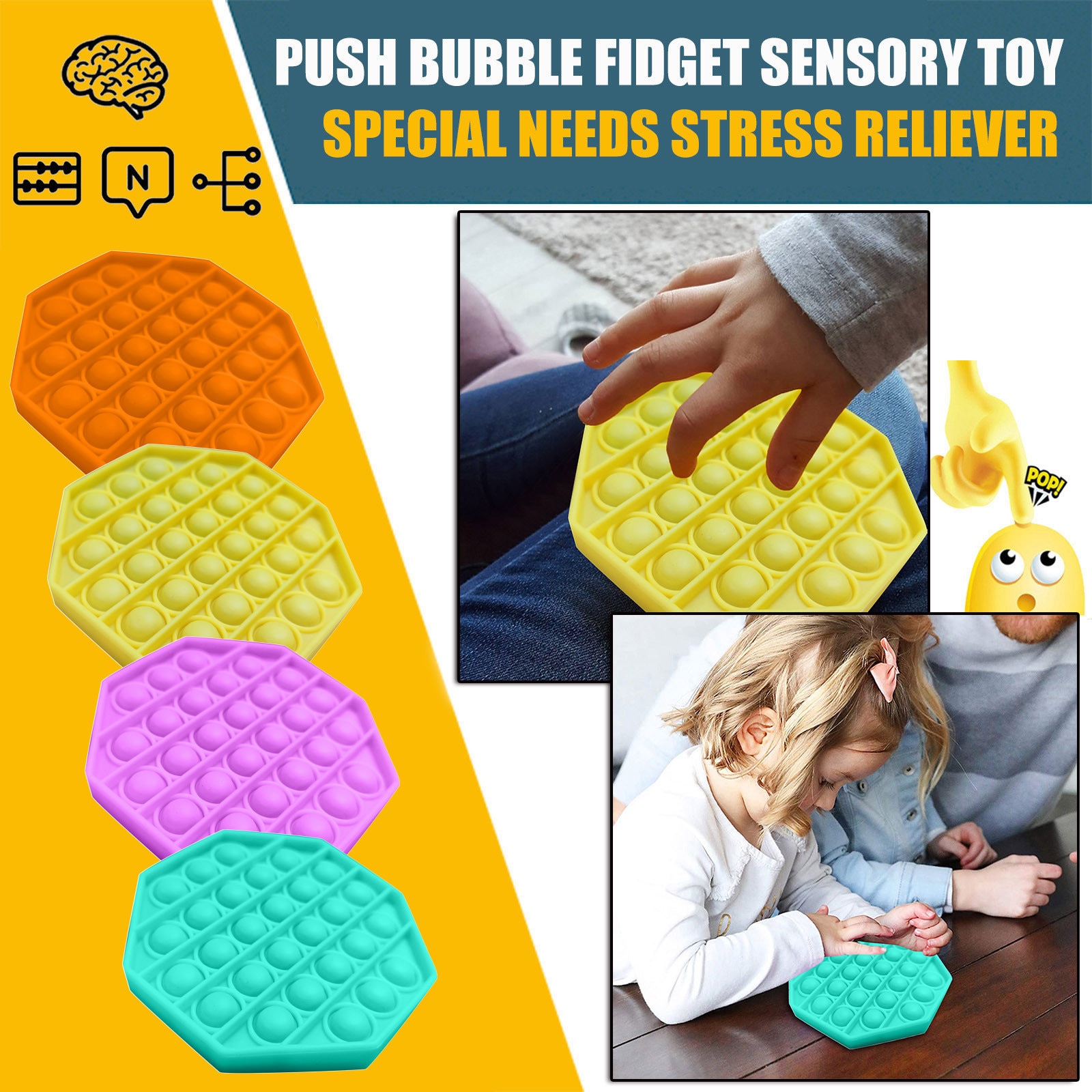 Unisex Push Bubble Fidget Zintuiglijke Speelgoed Autisme Speciale Behoeften Stress Reliever Volwassen Decompressie Speelgoed Kerstcadeau