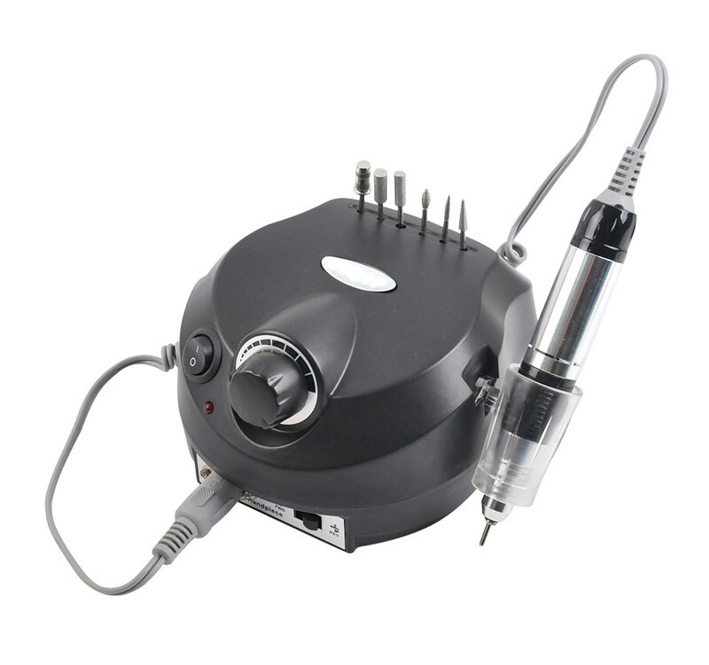 Máquina pulidora eléctrica para uñas, Kit de manicura con brocas de 35000RPM, 110V/220V, taladro acrílico para pedicura: Negro / UK