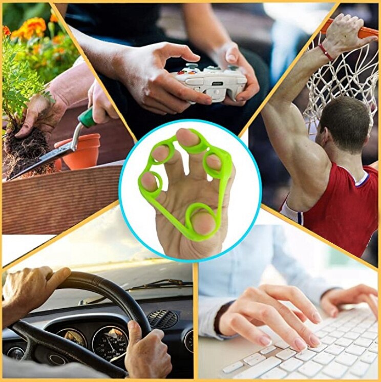 -6 Pack Hand Grip Strengthener, Finger Stretcher,Grip Strength Trainer for Carpal Tunnel Exercise and Rock Climbing