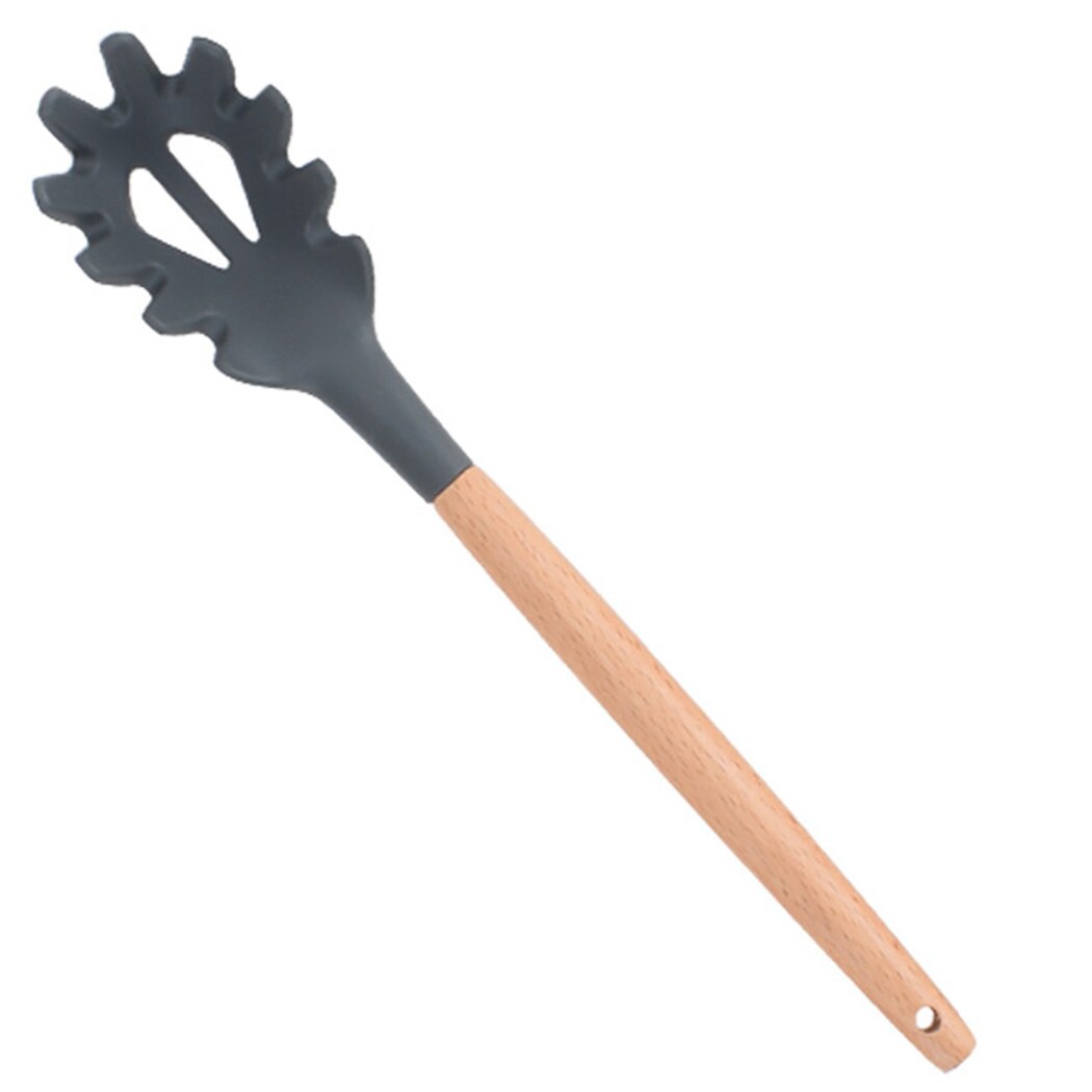 Eco-Friendly Cooking Utensil Wooden Handle Kitchenware Non-Stick Silicone Cookware Heat Resistant Kitchen Utensil Cooking Tools: 3