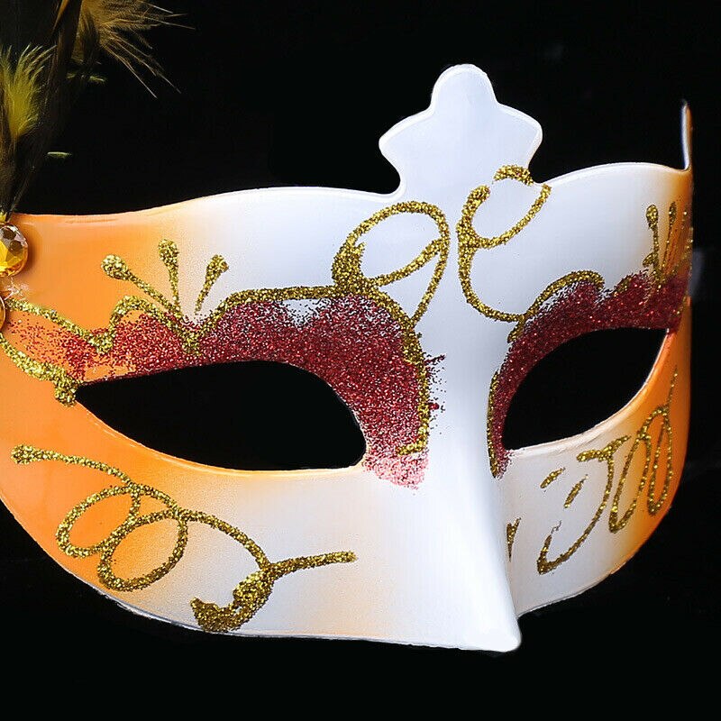 FAROOT Masquerade Ball feather Mask Halloween Costume Birthday Graduation Prom Party Lady Plastics Ball MASK