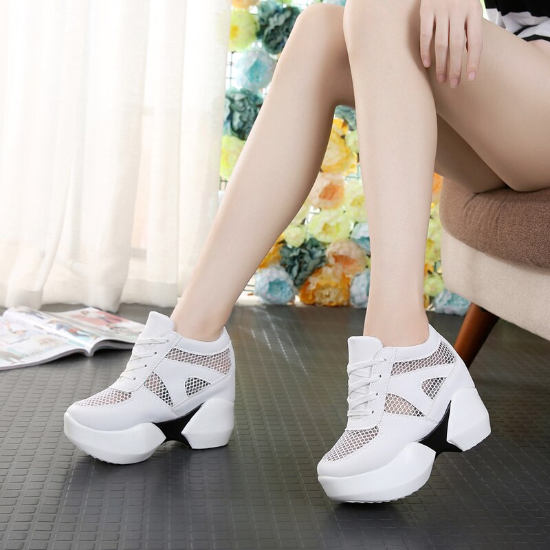 Vrouwen Wandelen Platform Schoenen Hoge Hakken Schoenen Vrouw Wiggen Vrouwen Schoenen Toenemende Sneakers Schoenen Zapatos Mujer SX-10