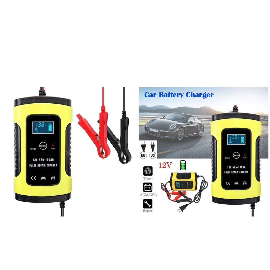 2x Lcd Display Volledige Automatische Batterij 12V 6A Power Pulse Reparatie Charger Us