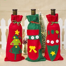 Weihnachten Dekorationen Wein Flasche Tasche Filz Tuch verrotten Wein Taschen Champagner Lagerung Tasche Weihnachten Startseite Abendessen Party Tisch Dekore