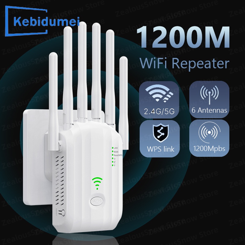 1200Mbps 5Ghz Wireless WiFi Repeater Booster 2.4G/5GHz WiFi Signal Amplifier Extender Long Range Network Wlan WiFi Repetidor