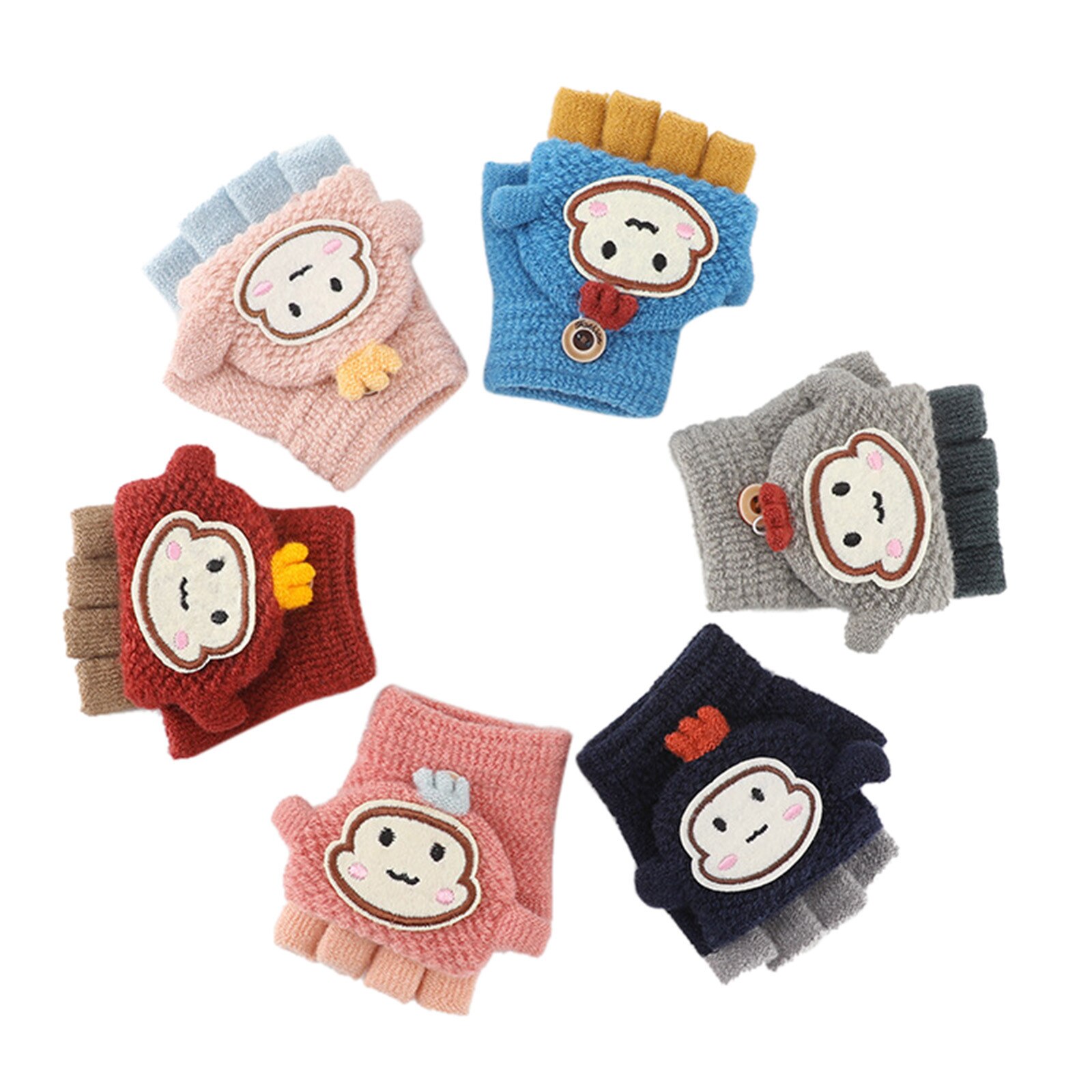 Karikaturen Drucken Handschuhe Weiche Cabrio kippen oben Handschuhe freundlicher Baby warm stricken Halbhand Fäustling Baumwolle Gloveses guantes Sünde dedos