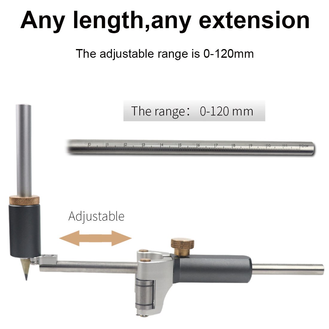 Woodworking Straight Line Arc Dual-Purpose Scriber Parallel Scriber Multi-Function Scribing Tool Drawing Outline Gauge