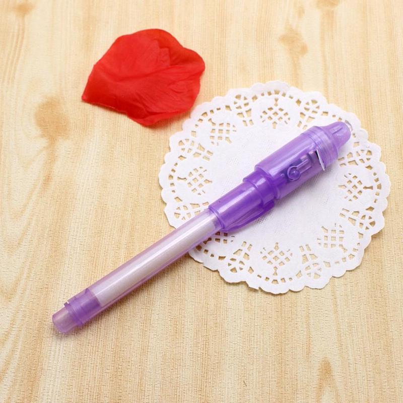 3pcs Invisible Ink Light Pen Luminous Stationery With invisible Banknote-checking bulb Can Use For Secret Letter