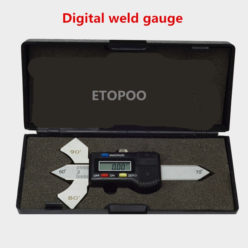 0-20mm stainless steel Digital Welding Seam measure vernier weld gauge weld inspection ruler 60 70 80 90 Degree Angle Measure: digital weld gauge