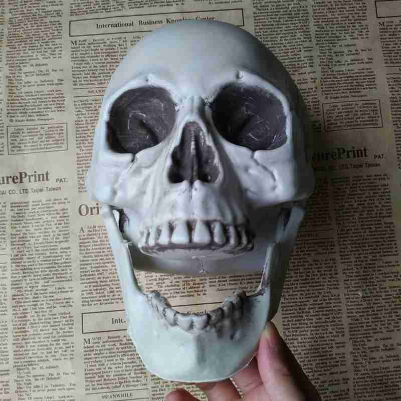 Statues Sculptures Halloween Decorations Artificial Plastic Bone Party Horror Skull Head Ornament Model Bar Skull Scary Ske L1R8