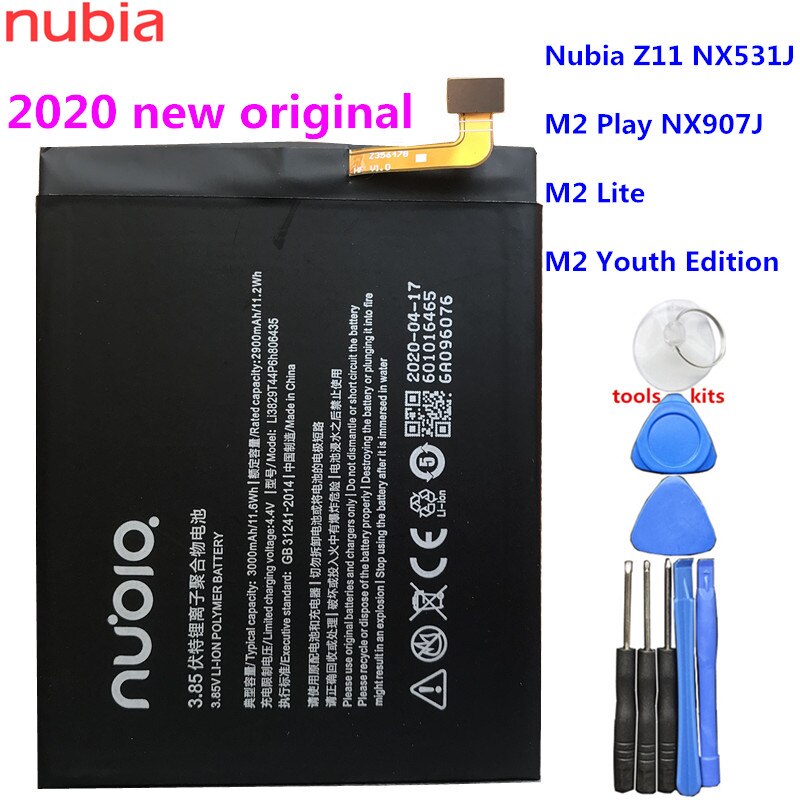 100% Original 3000mAh Li3829T44P6h806435 For ZTE Nubia Z11 NX531J / M2 Play NX907J / M2 Lite / M2 Youth Edition Battery