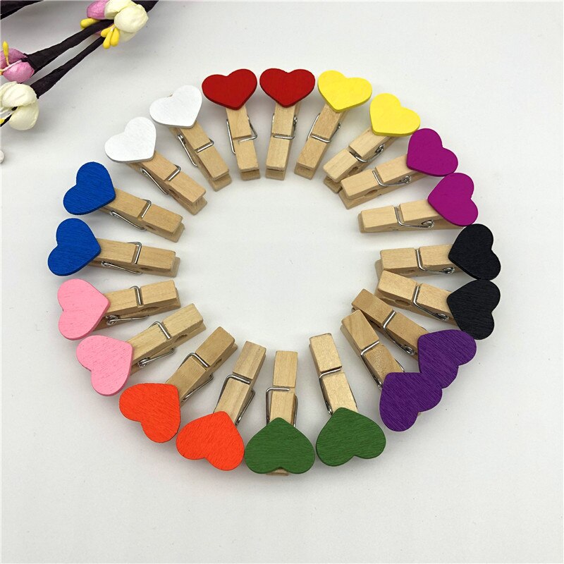 Mini pinzas de madera Natural para decoración de ropa, Clips para manualidades, pinza de madera portátil, 50 piezas