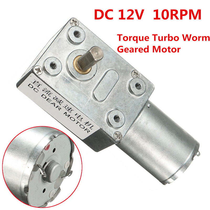 DC 12 V 10 rpm Omkeerbare Hoge Koppel Turbo Worm Geared Motor DC Motor JGY370 Bevolking