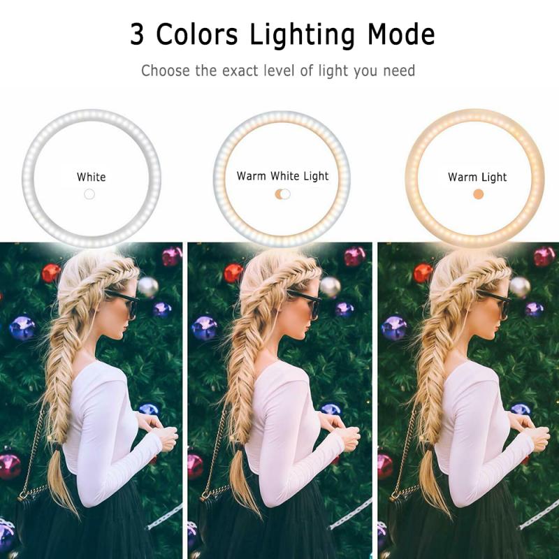 10 Inch Photography LED Selfie Ring Light With Tripod Phone Holder USB Powered Photo Studio Ring Light with Stand Accessories