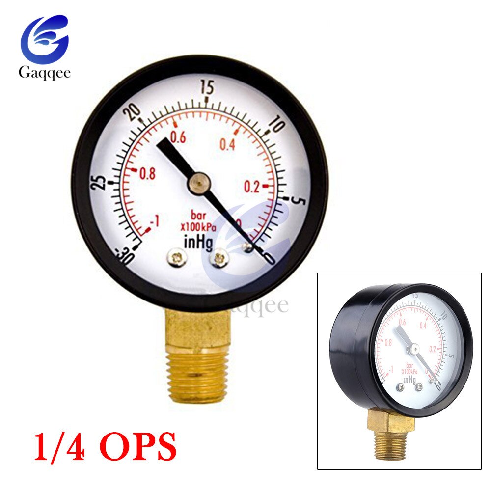 Portable Dual Scale Dial Gauge 1/4" NPT -30HG/0PS Vacuum Pressure Meter Gauge Manometer 2" Dial Display Digital Pressure Gauge: type 1