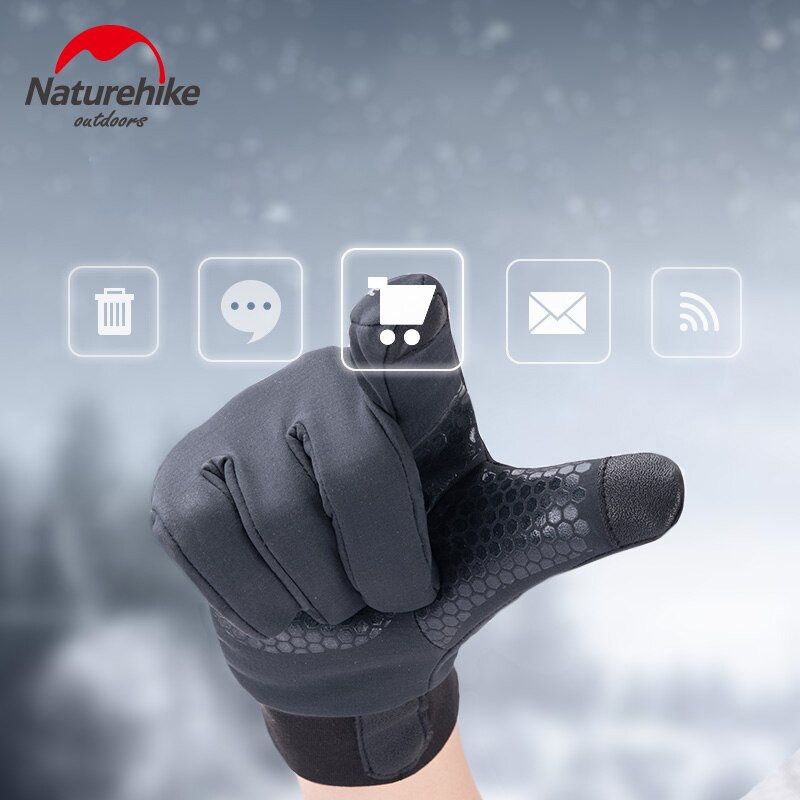 Naturehike gants d'hiver chauds pour écran tactile  -5 ℃, gants de sport de plein air pour cyclisme, randonnée, trekking, voyage