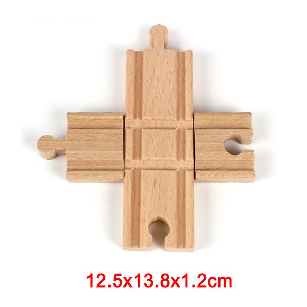 Wooden Train Track Accessories Railway Compatible with Wood Trains Wood Tracks Railway Toys for Kids BM88: cross rail