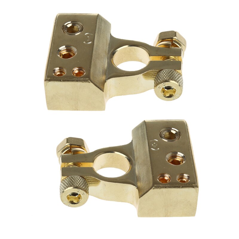 2 Pcs Gold Plated Car Battery Terminal Positive Nagative F 0/1 2 4 8 AWG Tool for car accessories
