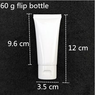 100 pcs Trasporto Libero 50 100 120 150 200 g Bianco Imballaggio di plastica Tubo Bottiglia di Vibrazione Tappo di Gel crema lozione contenitore vuoto di tenuta: 60 g flip cap