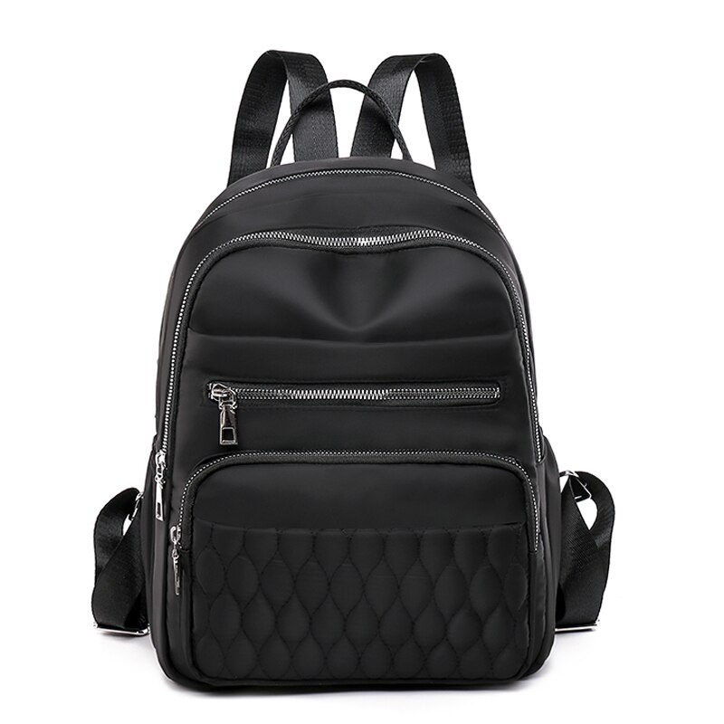 Mochila bonita estilo informal de viaje para mujer, morral escolar para chicas, de tela suave de , con múltiples bolsillos: Black