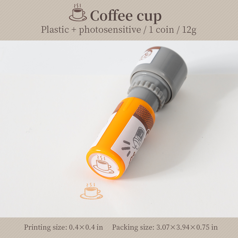Sellos de goma de madera de café de dibujos animados, sello de goma pequeño y bonito para viajes, planificador de colección de recortes, sello decorativo, papelería coreana: Multicolor