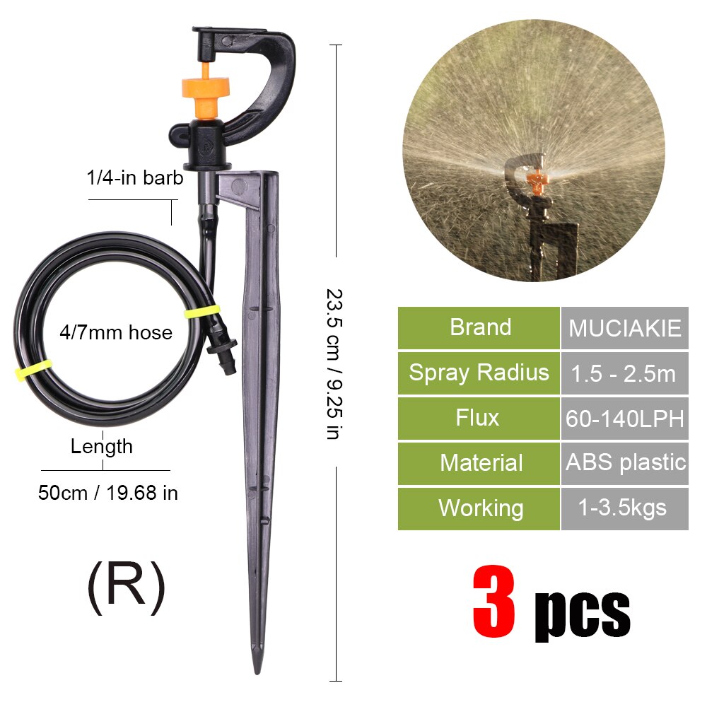 MUCIAKIE-rociadores de jardín con boquilla de nebulización, rociador de riego para jardinería o plantas, 3 uds.: Rx3pcs