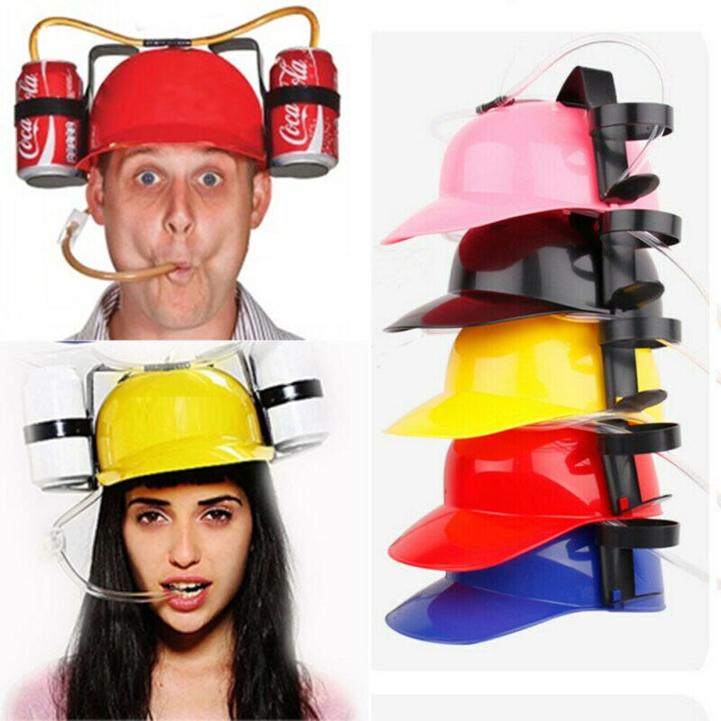 Sombrero para beber cerveza y refrescos para hombre y mujer, sombrero para beber, color negro, para , para adultos,