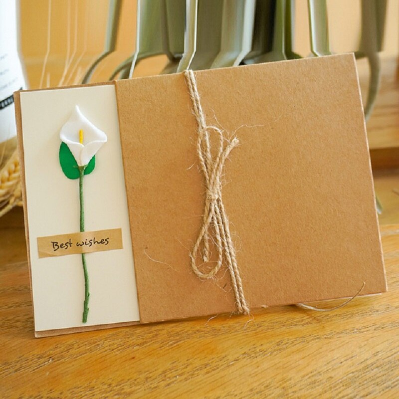 1Pack 17*12cm Kraft leer getrocknete blumen Geburtstag Karte für Weihnachten hochzeit einladung karte grußkarten mit sonnenblume Rose: 6