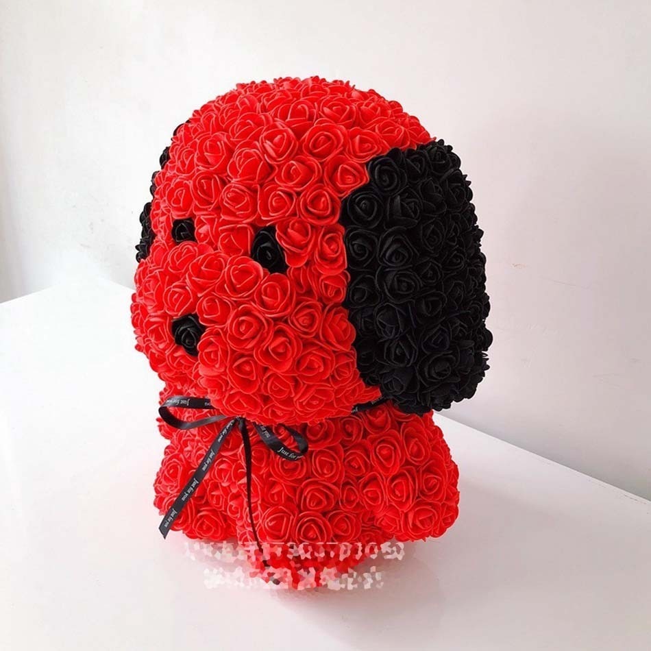 38cm rose huba hund bamse rose blomst kunstig dekorasjon jul til kvinner valentines