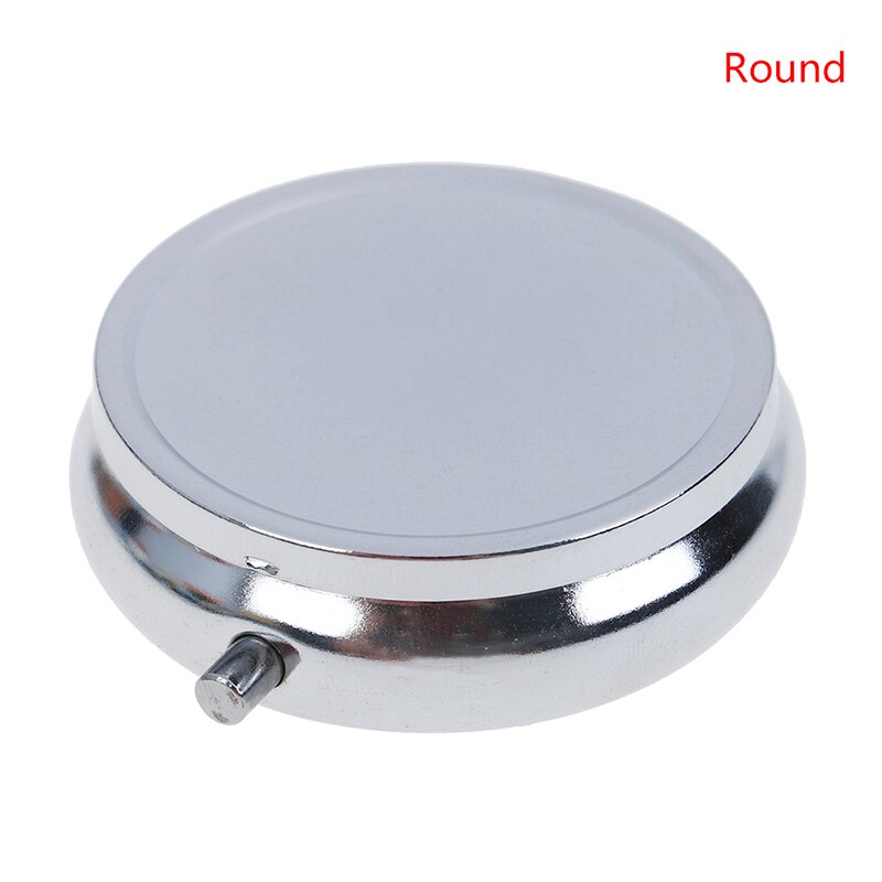 Rechthoekige Pill Cases Splitters Zilver Tablet Pillendoosje Container Geneeskunde Case Metalen Houder Geneeskunde 1Pc Kleine Metalen Ronde