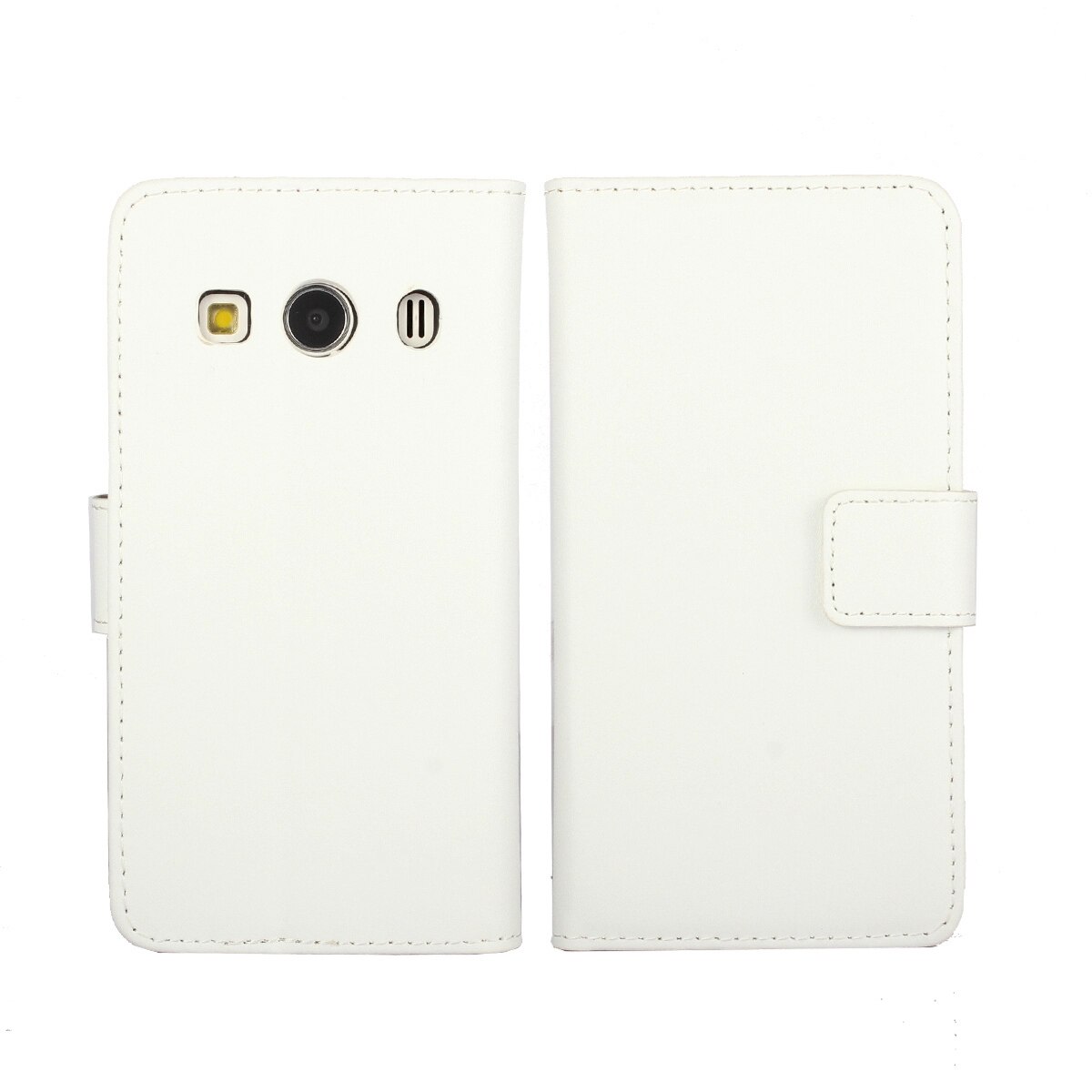 Portefeuille en cuir étui pour samsung Galaxy Ace 4 G313H Ace4 étui de luxe Flip Cover rétro sacs porte-carte étui de téléphone: WHITE