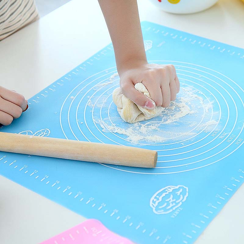 Nieuw Silicone Bakken Cake Deeg Fondant Rolling Kneden Mat Bakken Mat Met Schaal Koken Plaat Tafel Grill Pad Gereedschap: Blauw