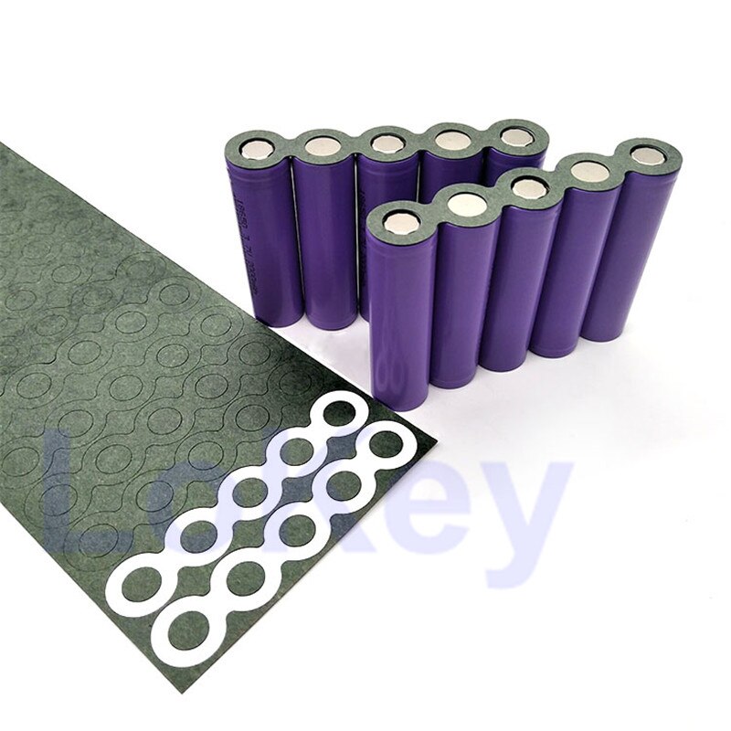 100pcs 1S 18650 Li-ion Battery Insulation Gasket Barley Paper Battery Pack Cell Insulating Glue Patch Electrode Insulated Pads