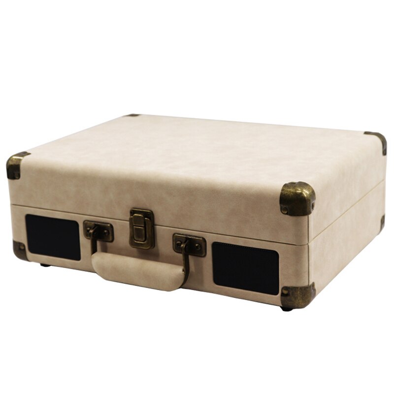 33/45/78 RPM Vintage Brown Wireless bluetooth ortable Suitcase Turntable Vinyl Record Phone Player Aux-in Line-out 100-240V