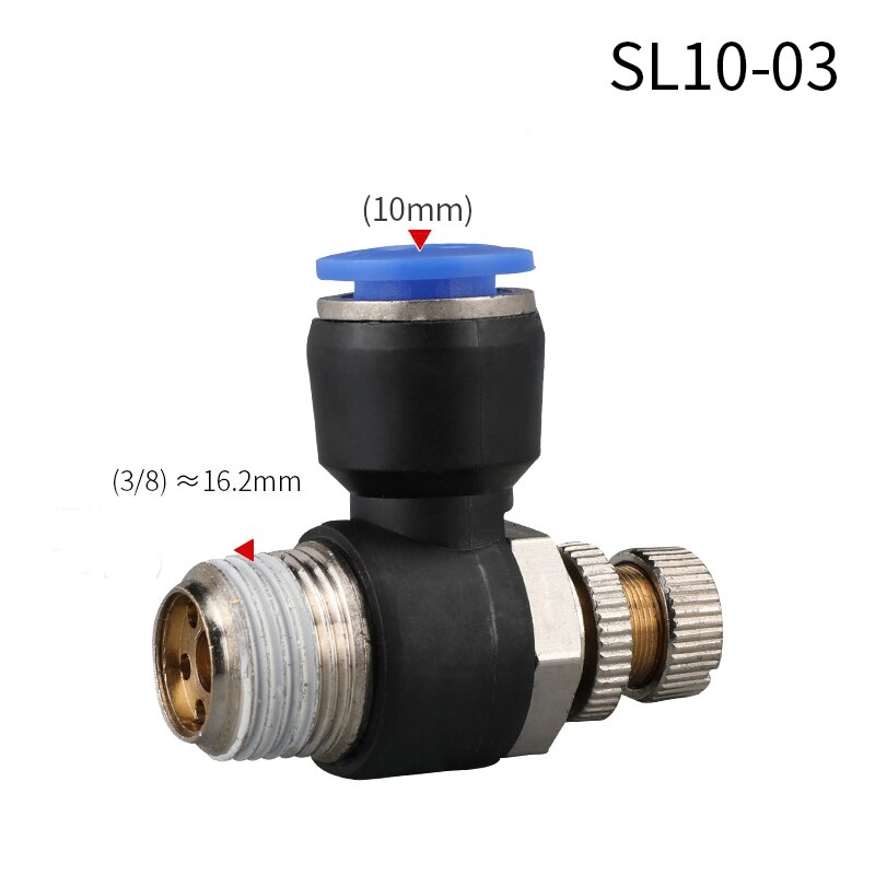 Pneumatic quick connect connector SL 4 6 8 10 12mm M5 "1/8" 1/4 "3/8" 1/2 air speed regulating valve Accelerator valve: SL10-03