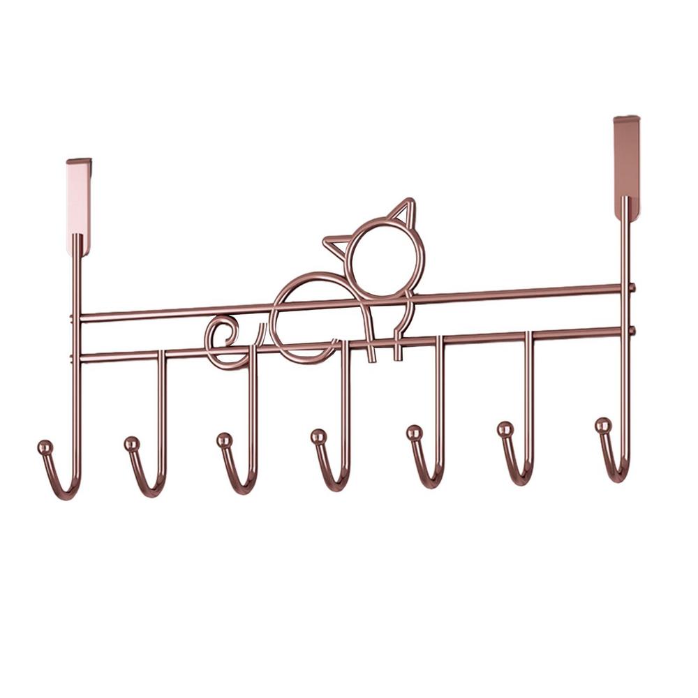 Hooks Over The Door Home Bathroom Organizer Rack Clothes Coat Hat Towel Hanger Bathroom Kitchen Accessories Holder Door Hang: Blue