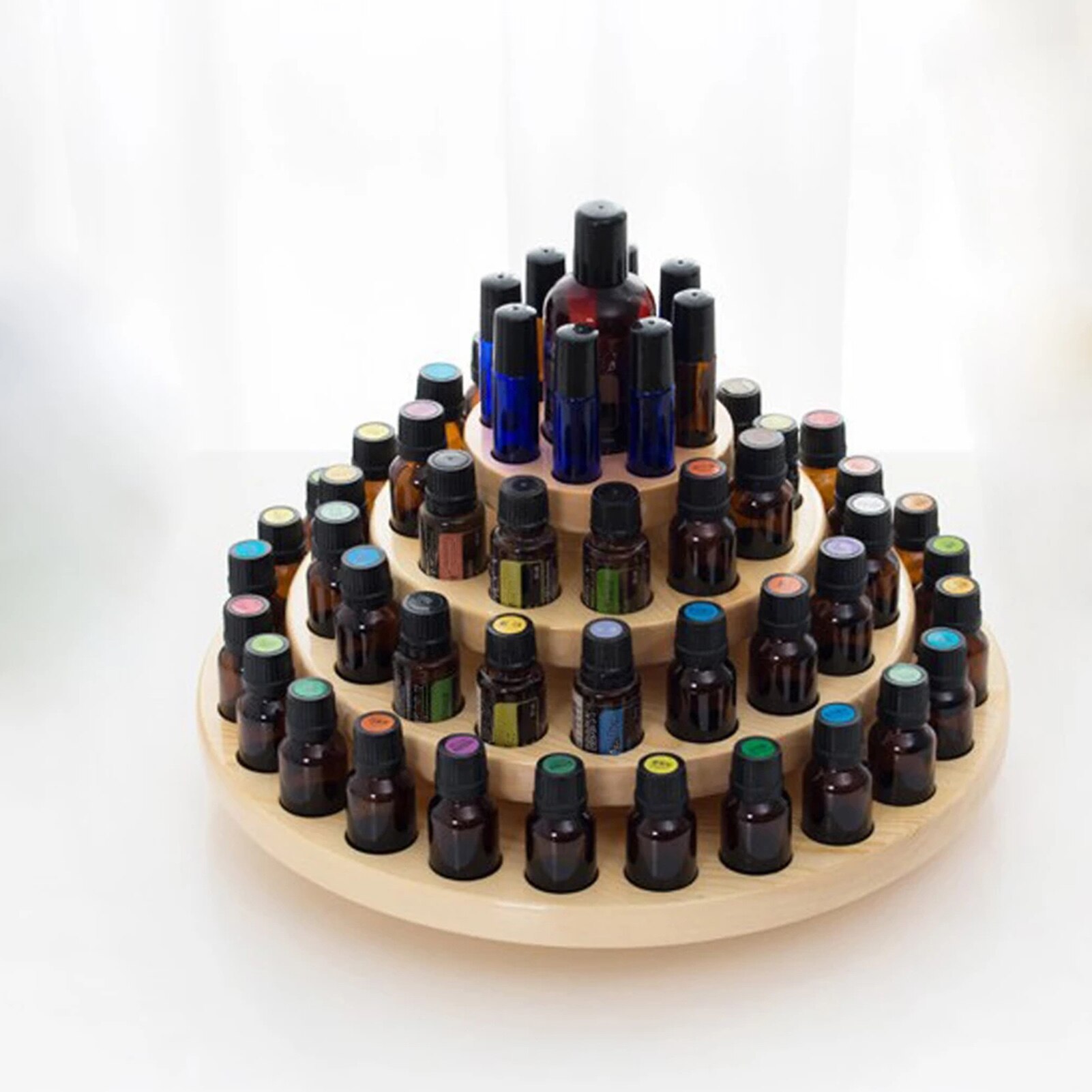 5.9inch Wood Essential Oils Display Stand Rotatable Light And Compact Oil Bottle Storage Organizer Excellent