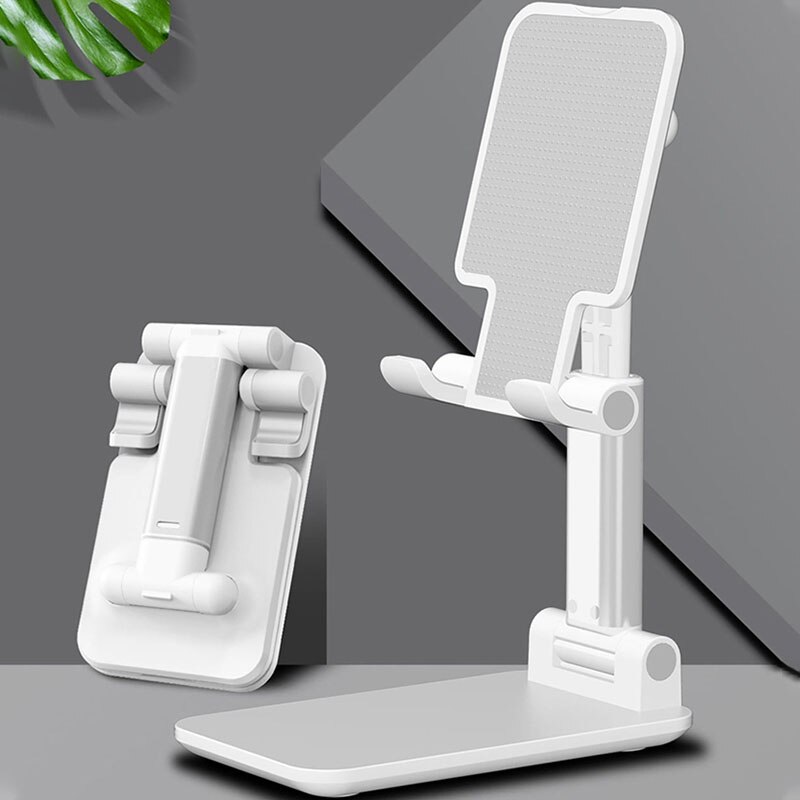 Draagbare Desktop Vouwen Tillen Beugel Mobiele Telefoon Stand Desktop Houder Tafel Desk Mount Voor Telefoon Tablet Draagbare: White