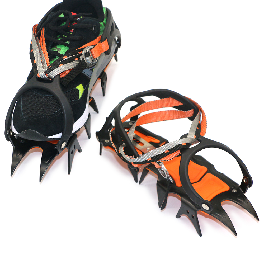 Pince à glace de 14 dents Crampons d'escalade antidérapants Crampons couvre-chaussures Crampons de glace Crampons de neige d'hiver chaussures de démarrage pour l'hiver